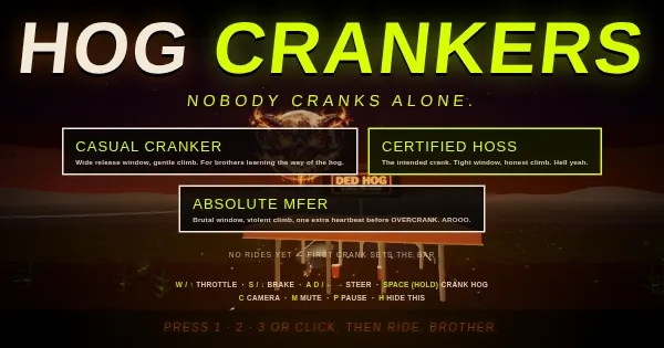 Screenshot of hog crankers
