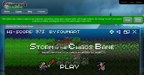 Screenshot of JS.13kGames.2018 StormOfChaos