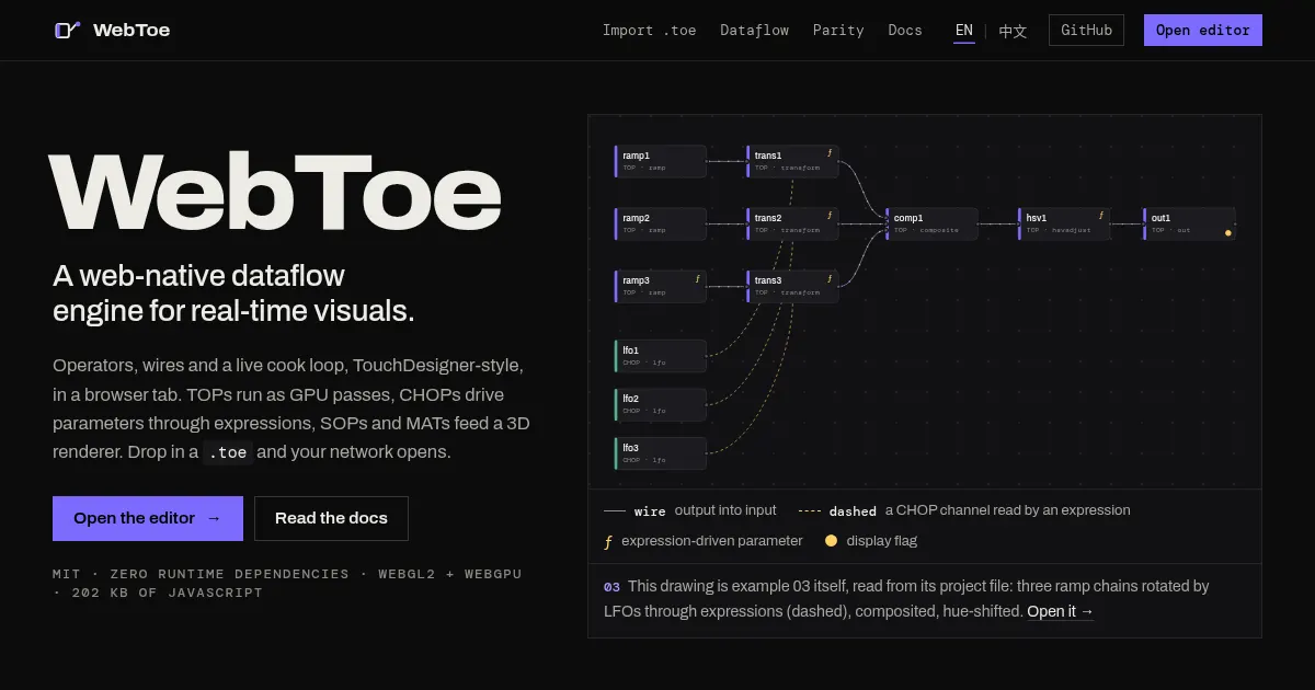 Screenshot of WebToe