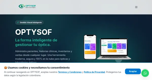 Screenshot of v0 optysofp website build