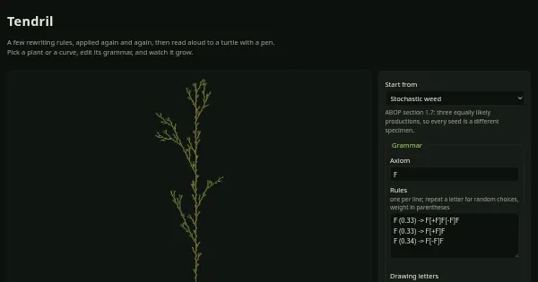 Screenshot of tendril