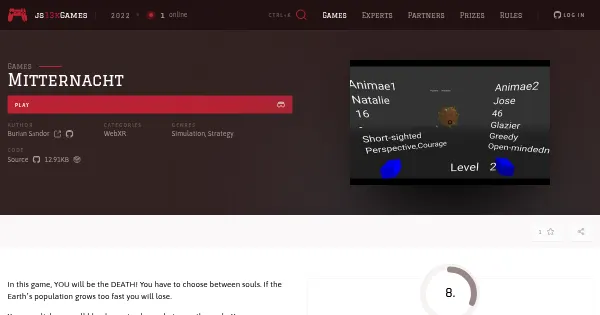 Screenshot of JS13K2022