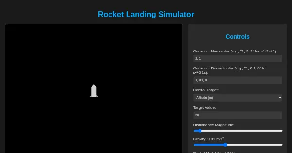 Screenshot of rocket sim