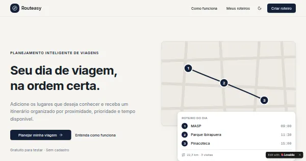 Screenshot of Routeasy
