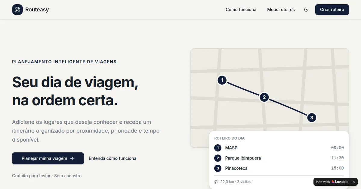 Screenshot of Routeasy