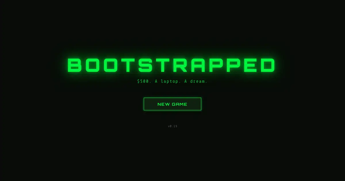 Screenshot of bootstrapped game
