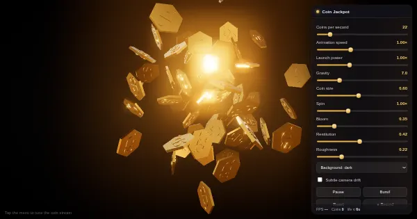 Screenshot of coin jackpot
