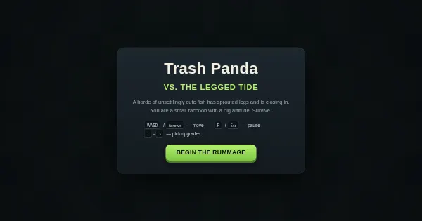 Screenshot of raccoon survivor