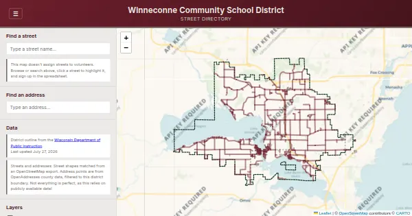 Screenshot of WCSD Canvassing