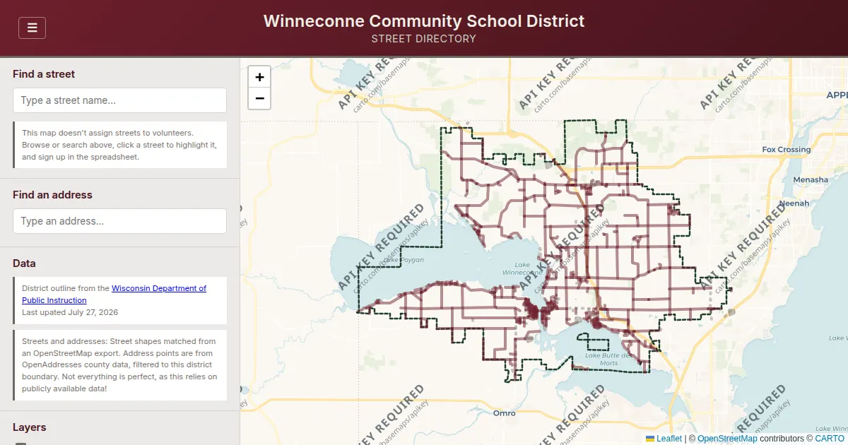 Screenshot of WCSD Canvassing