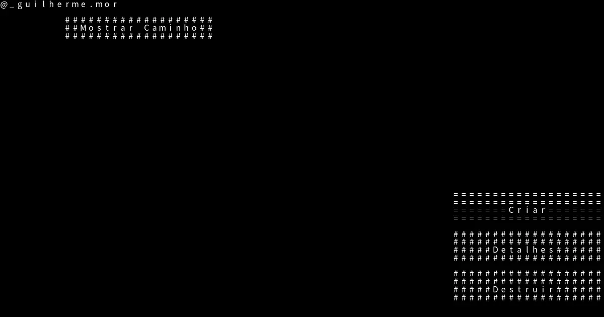 Screenshot of text based planets