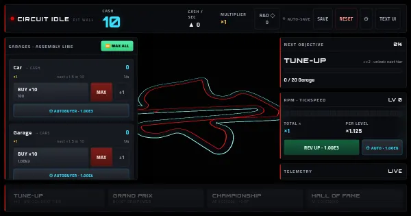 Screenshot of circuit idle