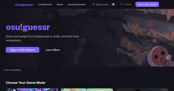 Screenshot of osu guessr