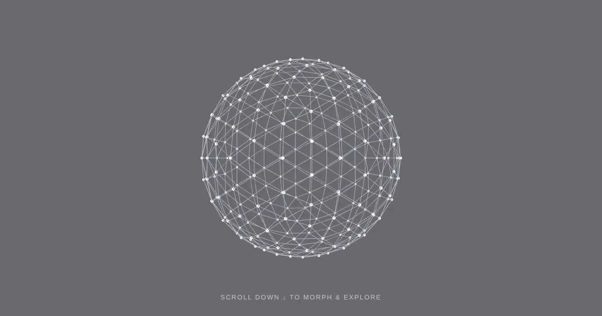 Screenshot of Scroll Triggered 3D Sphere Morphing