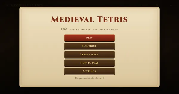 Screenshot of Medieval Tetris