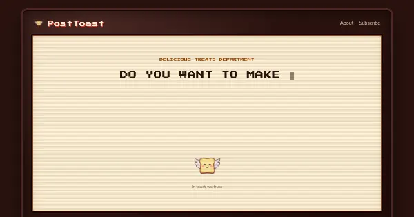 Screenshot of post toasty