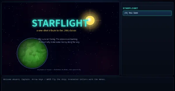 Screenshot of starflight clone