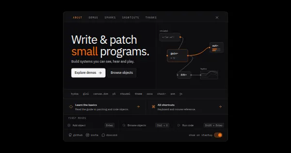 Screenshot of patchies