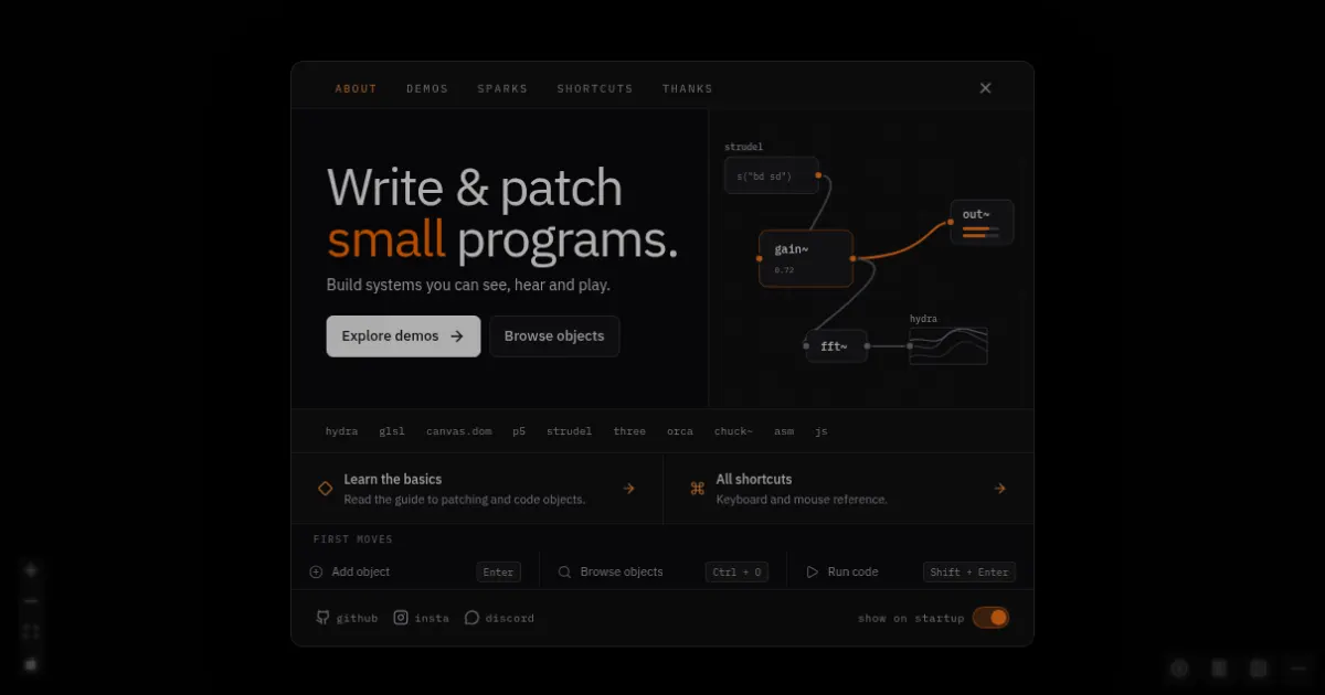 Screenshot of patchies