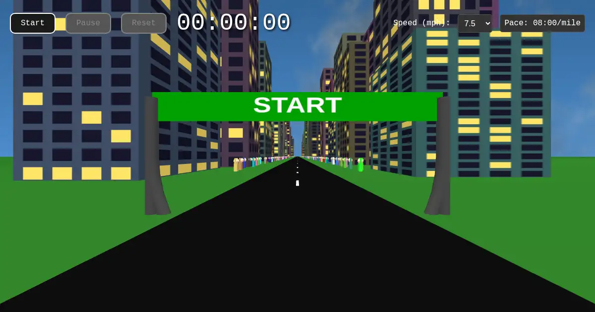 Screenshot of run progress simulator