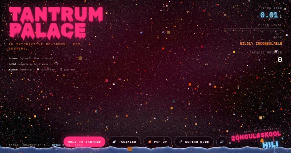 Screenshot of the tantrum palace