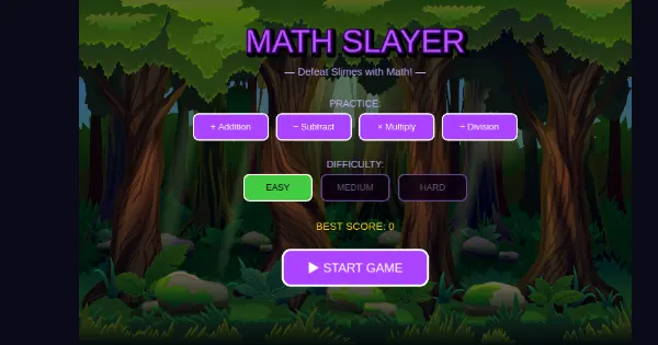 Screenshot of mathslayer