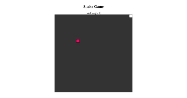 Screenshot of snake game