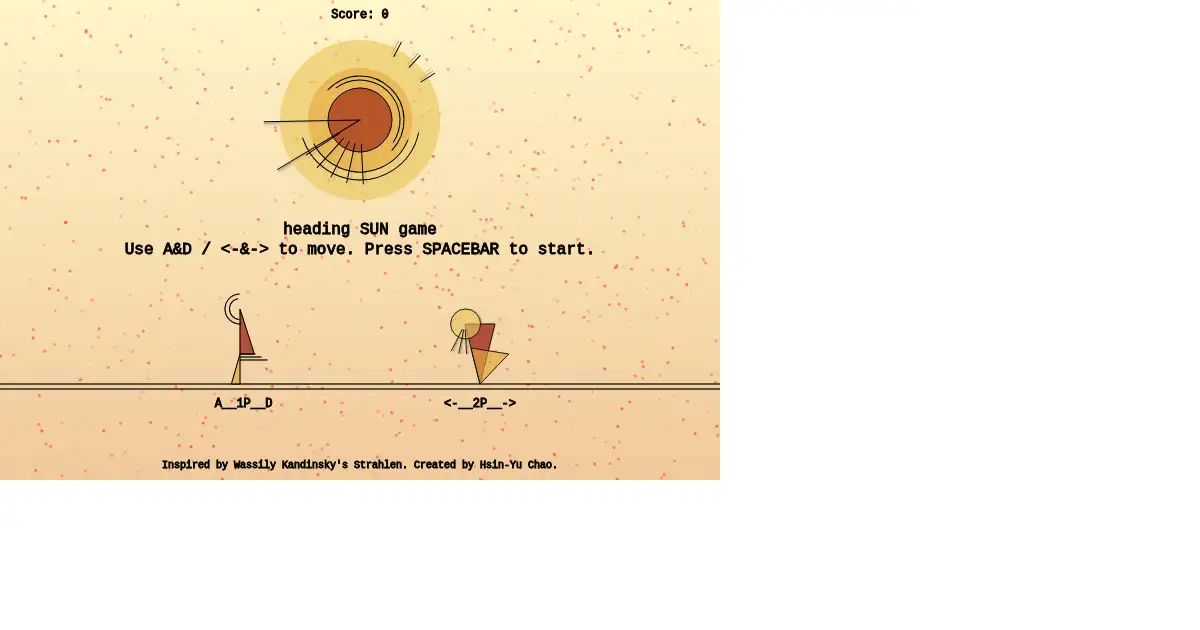 Screenshot of heading SUN game