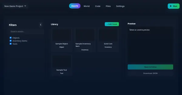 Screenshot of Game creator