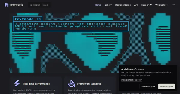 Screenshot of textmode.js