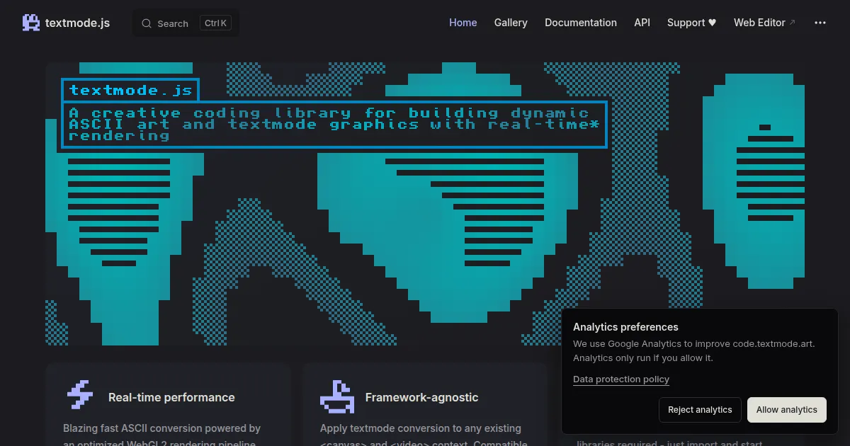 Screenshot of textmode.js