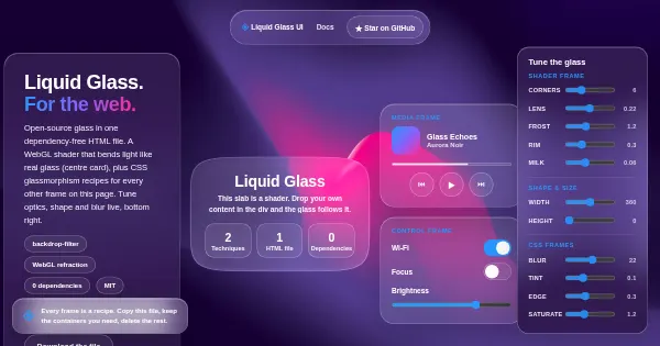 Screenshot of LiquidGlassUI