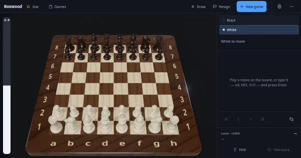 Screenshot of Chessboard three.js