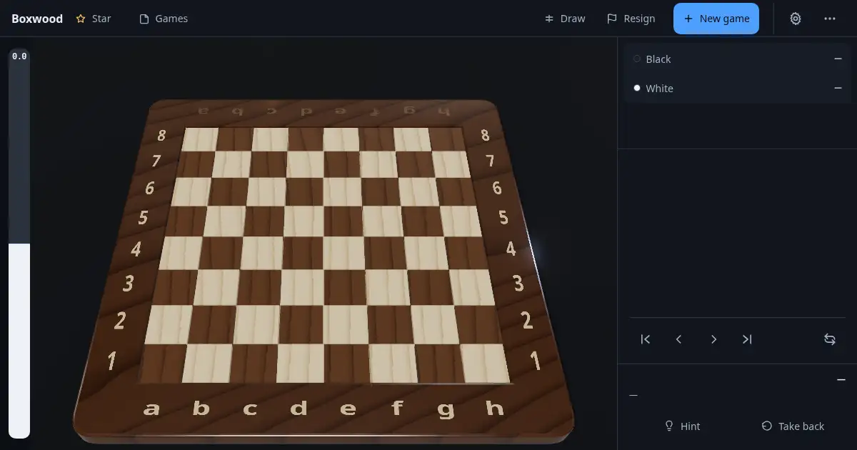 Screenshot of Chessboard three.js