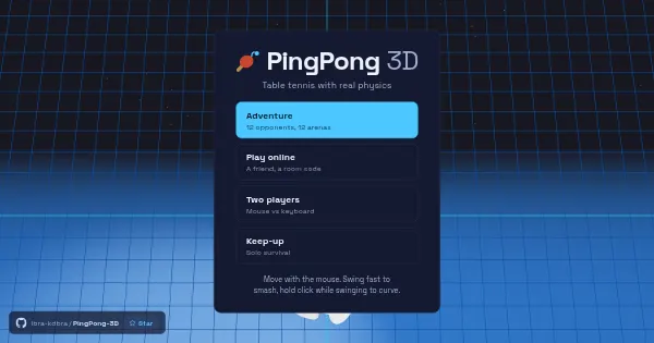 Screenshot of PingPong 3D