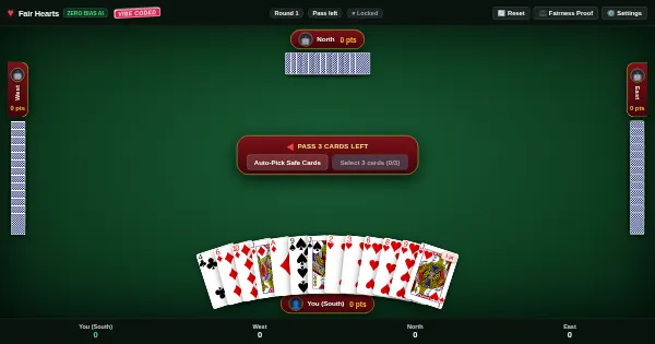 Screenshot of fair hearts