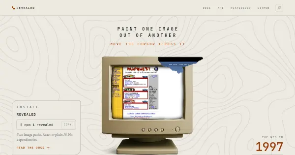 Screenshot of revealed