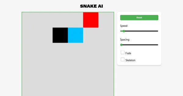Screenshot of snake ai