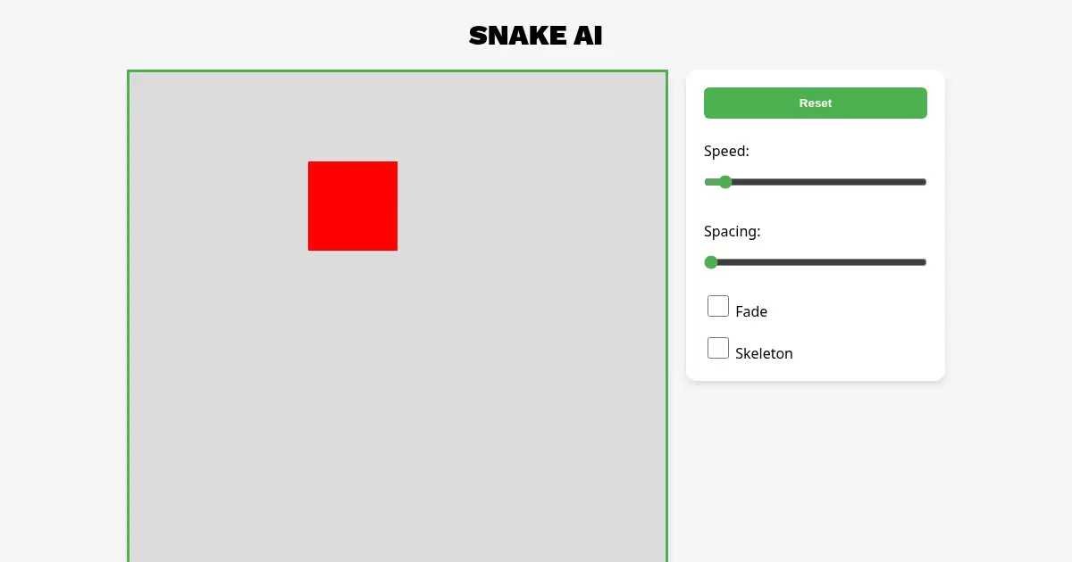 Screenshot of snake ai
