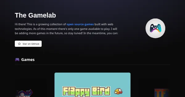 Screenshot of the gamelab