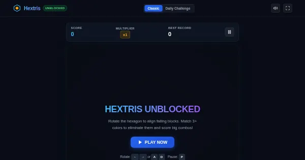 Screenshot of hextris unblocked