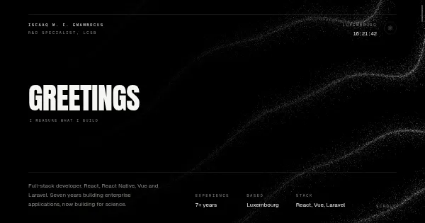 Screenshot of portfolio
