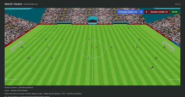 Screenshot of football match viewer