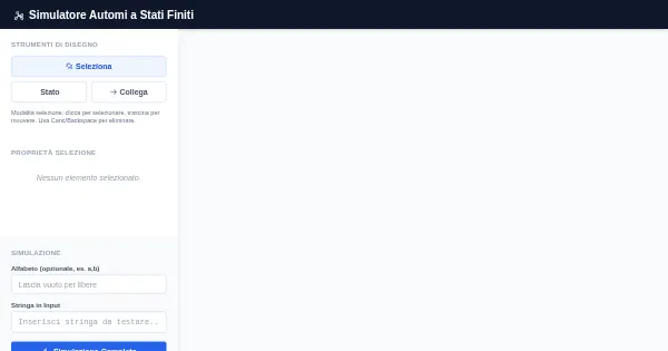Screenshot of Simulatore automi a stati finiti