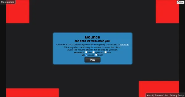 Screenshot of bounce