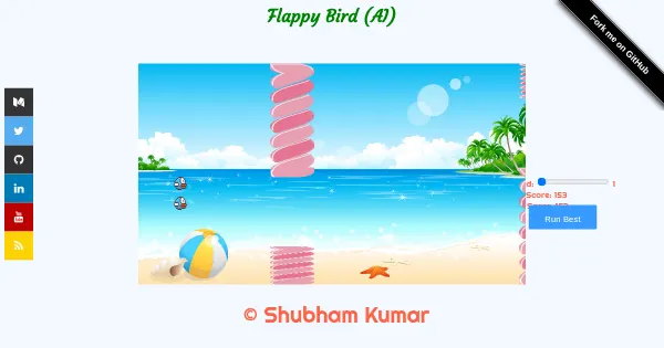Screenshot of Flappy Bird AI