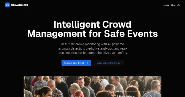Screenshot of v0 crowd guard frontend build