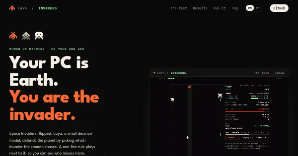 Screenshot of laya invaders