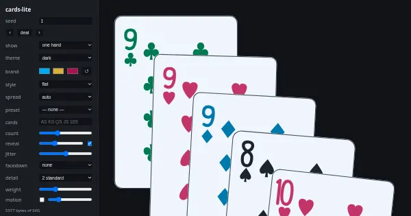 Screenshot of cards lite