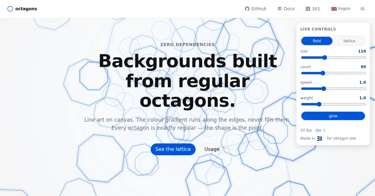 Screenshot of octagons
